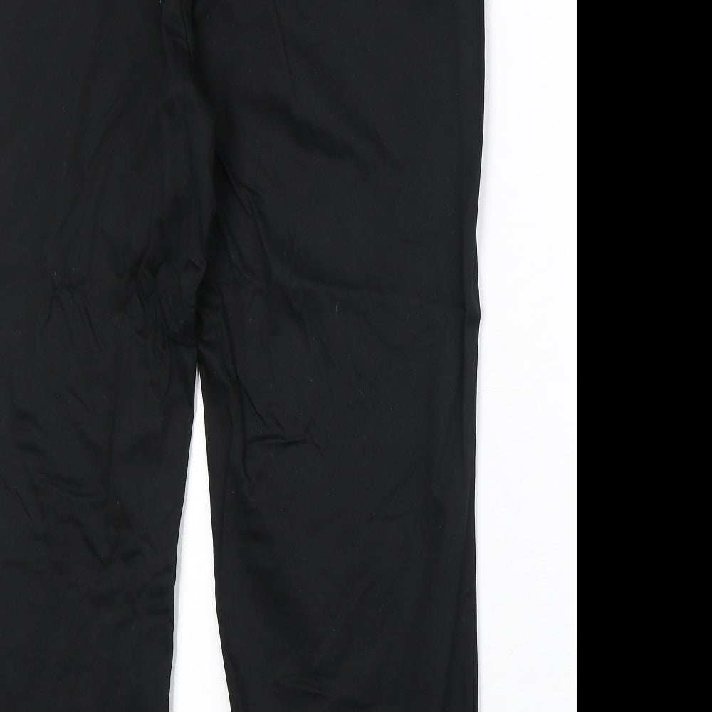 Marks and Spencer Womens Black Cotton Capri Trousers Size 18 Regular Zip