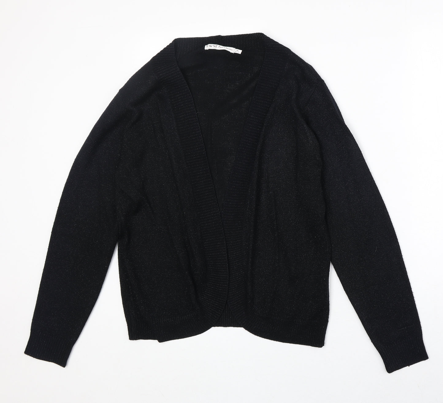 EWM Womens Black V-Neck Acetate Cardigan Jumper Size M