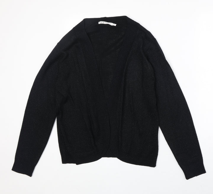 EWM Womens Black V-Neck Acetate Cardigan Jumper Size M