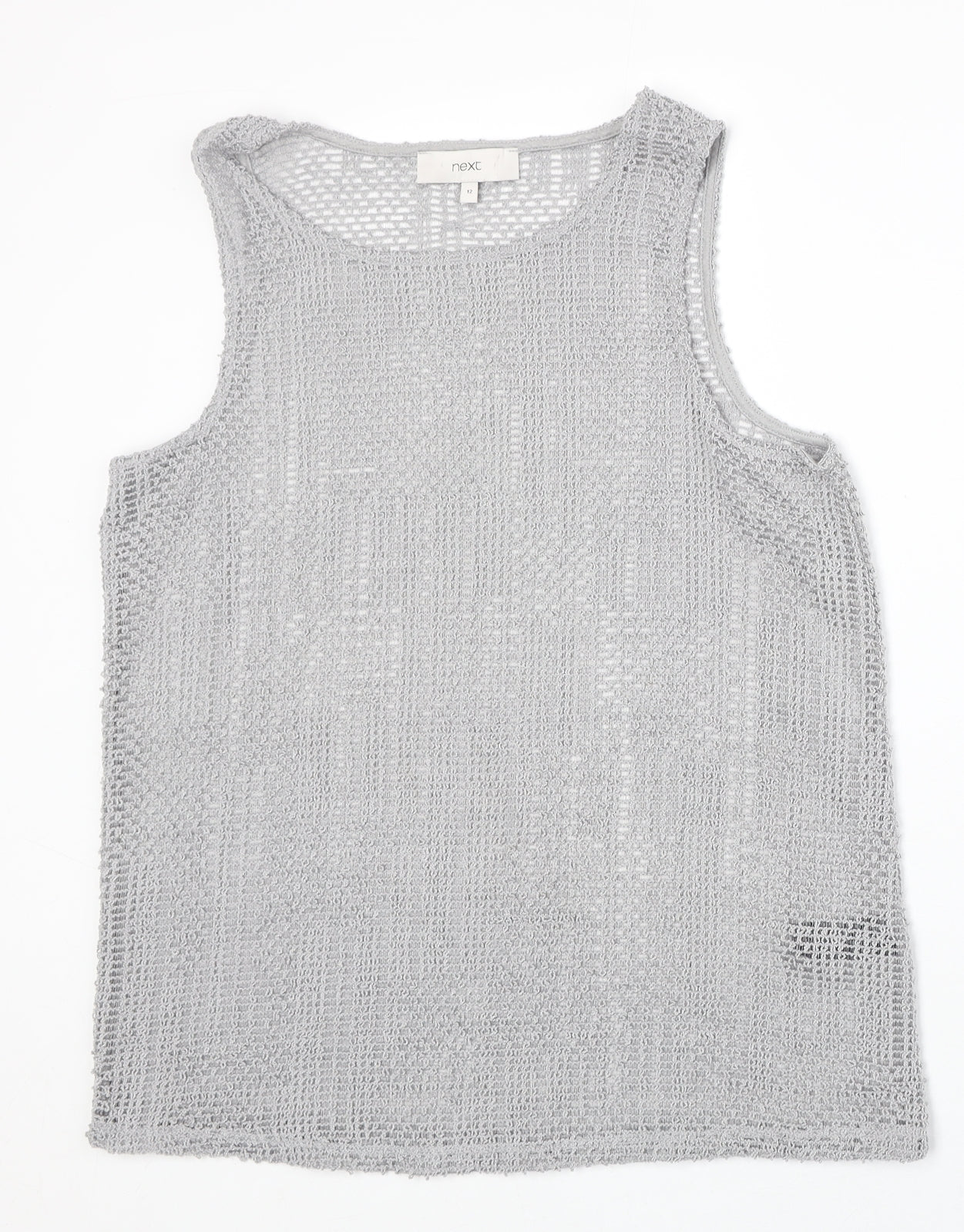 NEXT Womens Grey Polyester Basic Tank Size 12 Round Neck