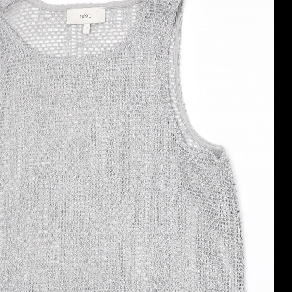 NEXT Womens Grey Polyester Basic Tank Size 12 Round Neck