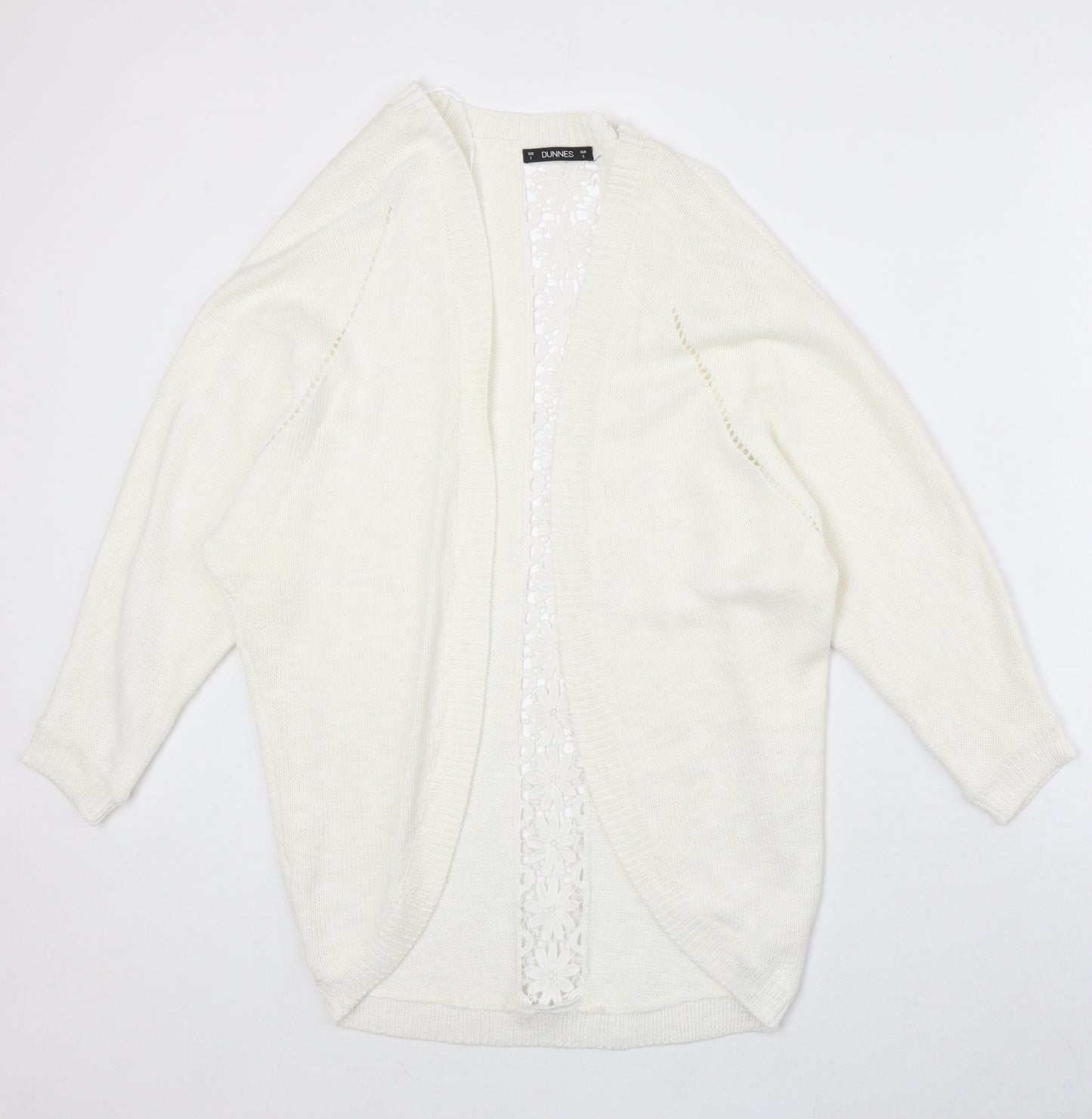 Dunnes Stores Womens Ivory V-Neck Cotton Cardigan Jumper Size S