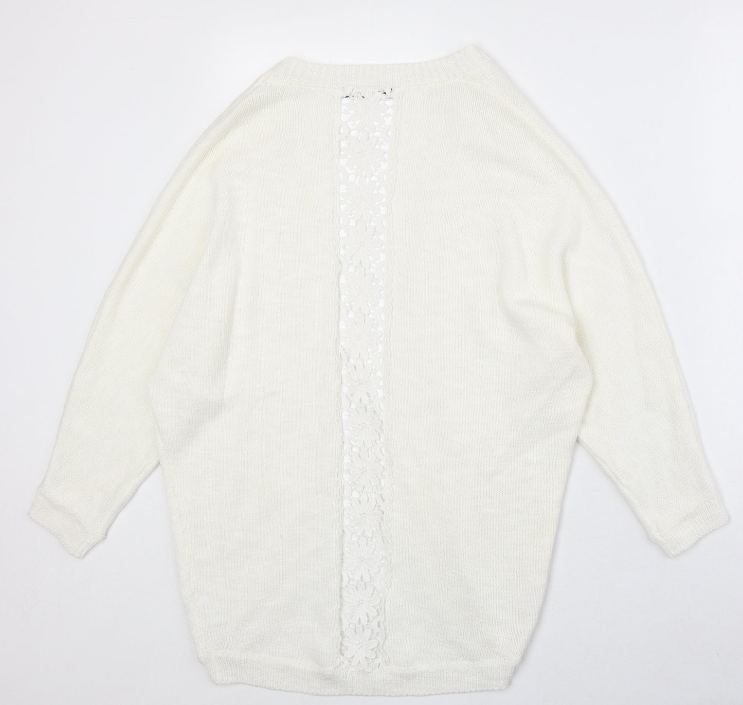 Dunnes Stores Womens Ivory V-Neck Cotton Cardigan Jumper Size S