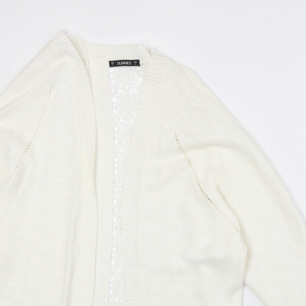 Dunnes Stores Womens Ivory V-Neck Cotton Cardigan Jumper Size S