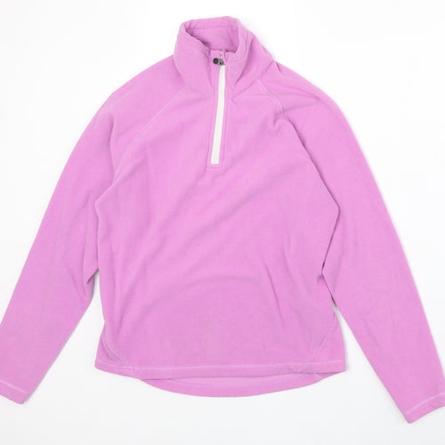 Tenson Womens Pink Polyester Pullover Sweatshirt Size 6 Zip