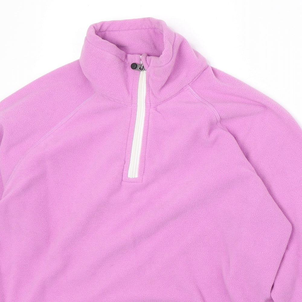 Tenson Womens Pink Polyester Pullover Sweatshirt Size 6 Zip
