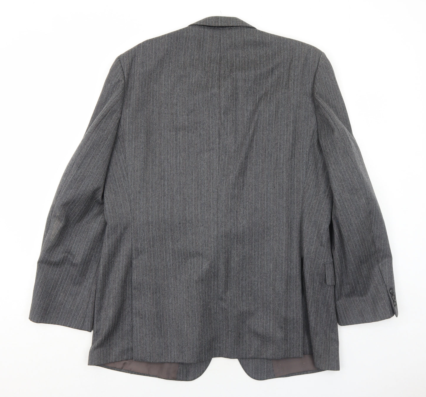 Marks and Spencer Mens Grey Striped Wool Jacket Suit Jacket Size 44 Regular