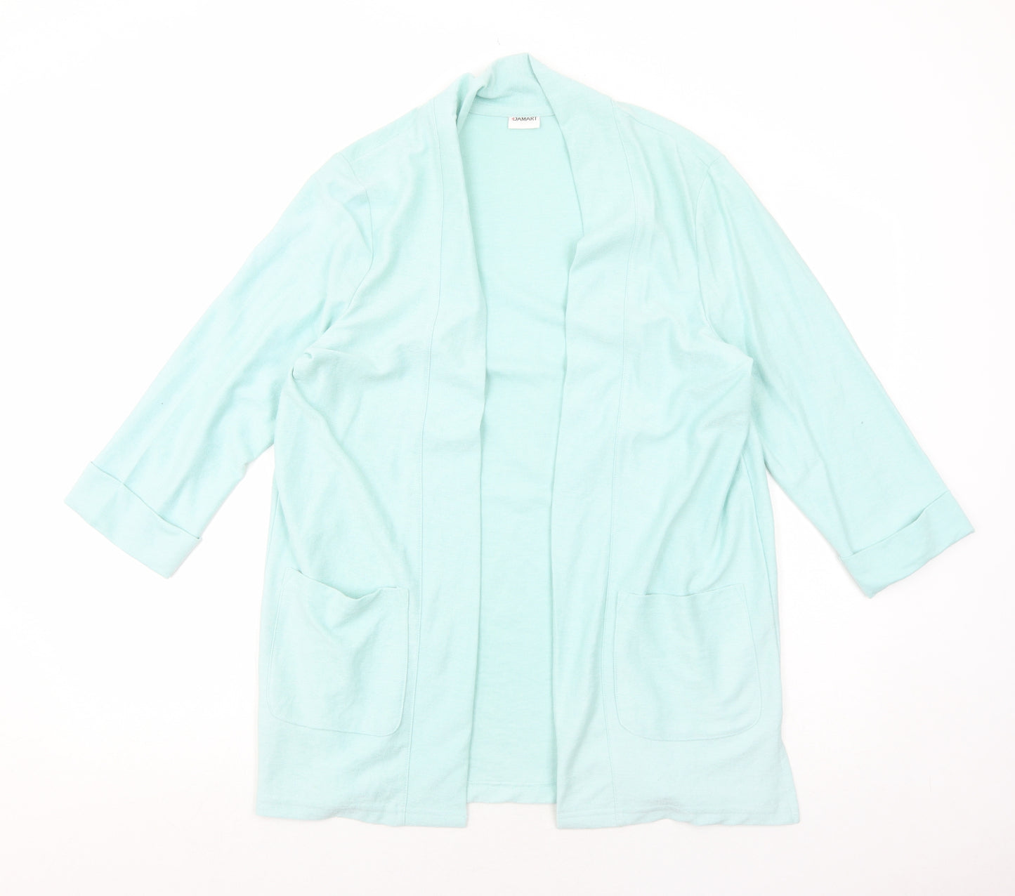 Damart Womens Blue V-Neck Polyester Cardigan Jumper Size 18