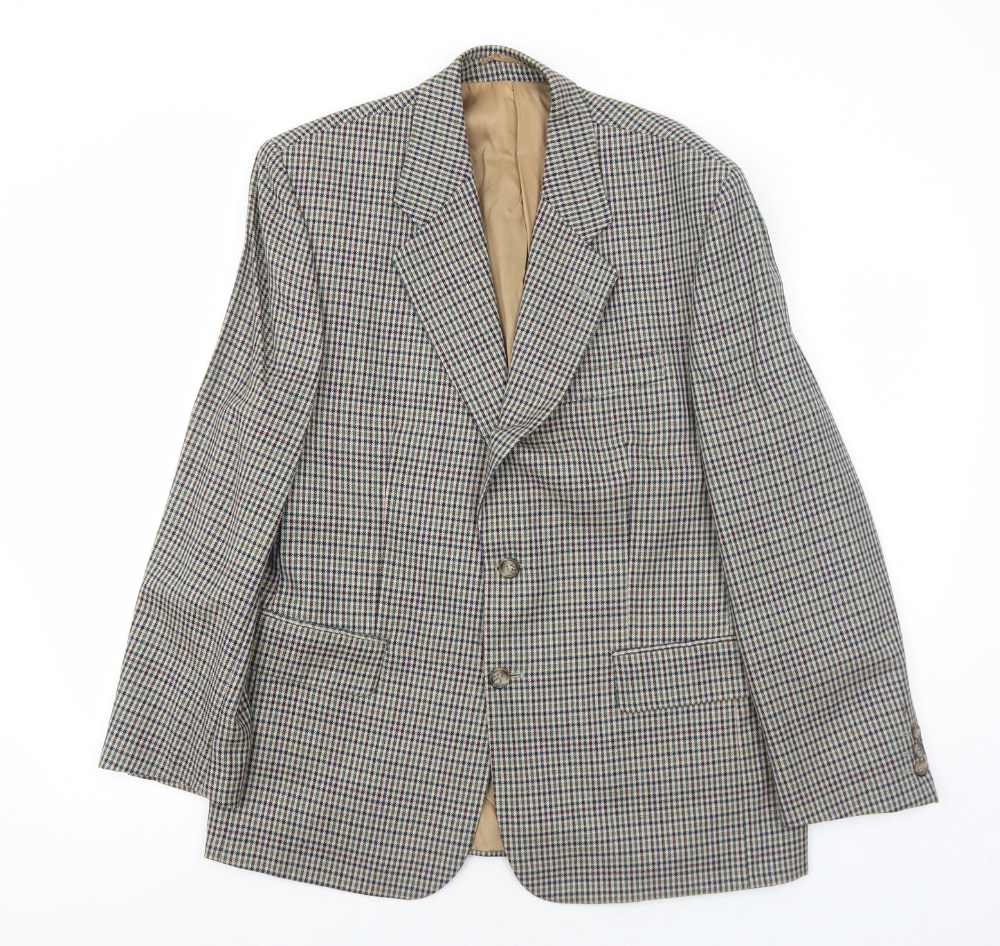 Burton Mens Multicoloured Geometric Wool Jacket Blazer Size 40 Regular