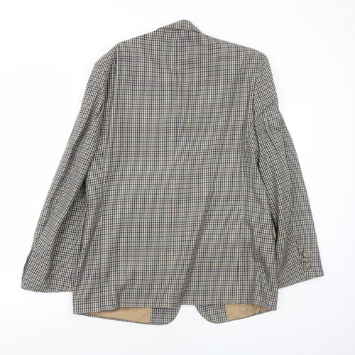 Burton Mens Multicoloured Geometric Wool Jacket Blazer Size 40 Regular