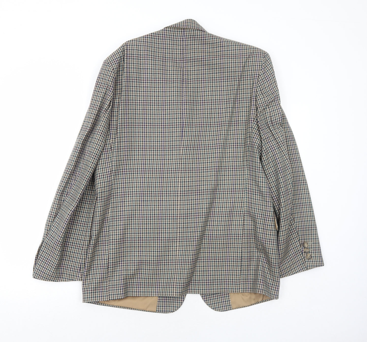 Burton Mens Multicoloured Geometric Wool Jacket Blazer Size 40 Regular