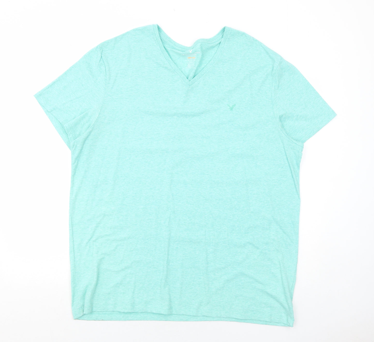 American Eagle Outfitters Mens Green Cotton T-Shirt Size 2XL V-Neck
