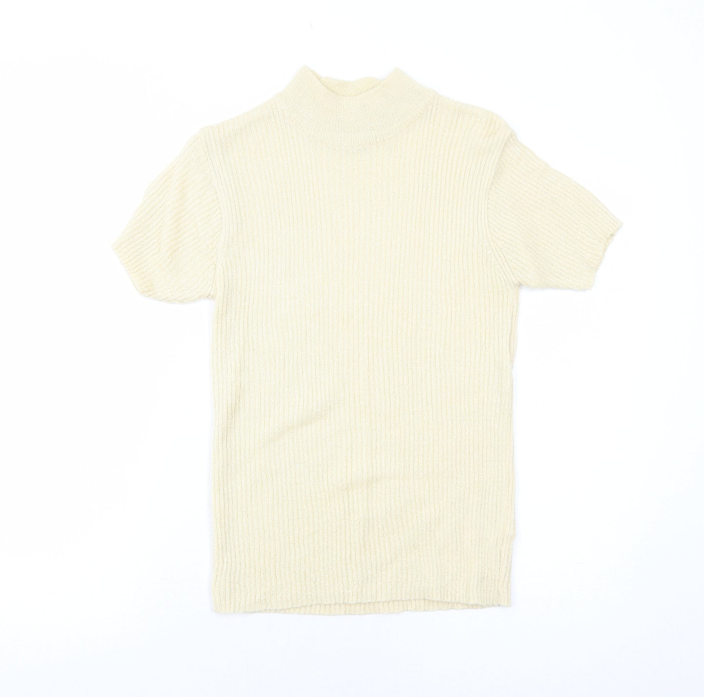 Bonmarché Womens Ivory High Neck Acrylic Pullover Jumper Size L