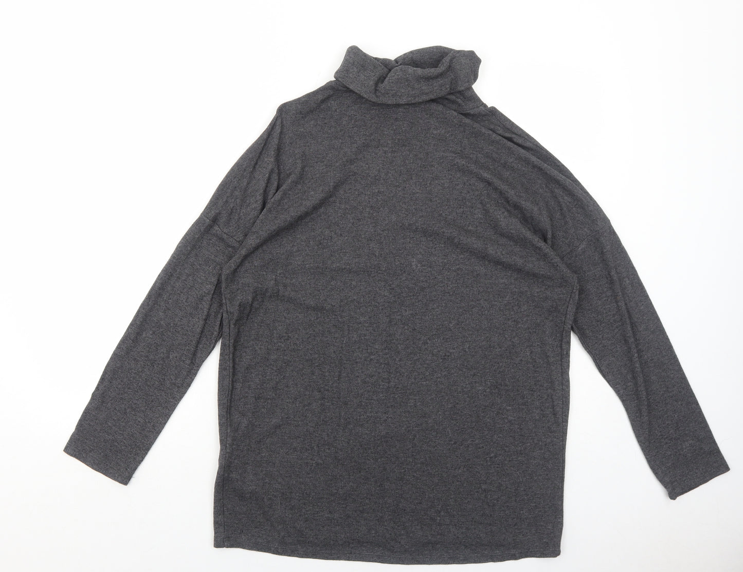 New Look Womens Grey Polyester Basic T-Shirt Size 12 One Shoulder