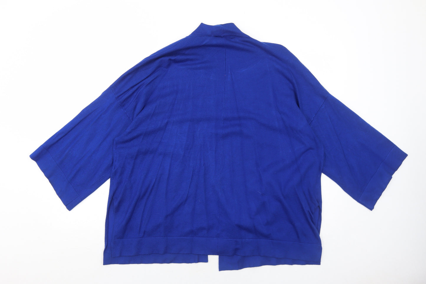 Zara Womens Blue V-Neck Viscose Cardigan Jumper Size S