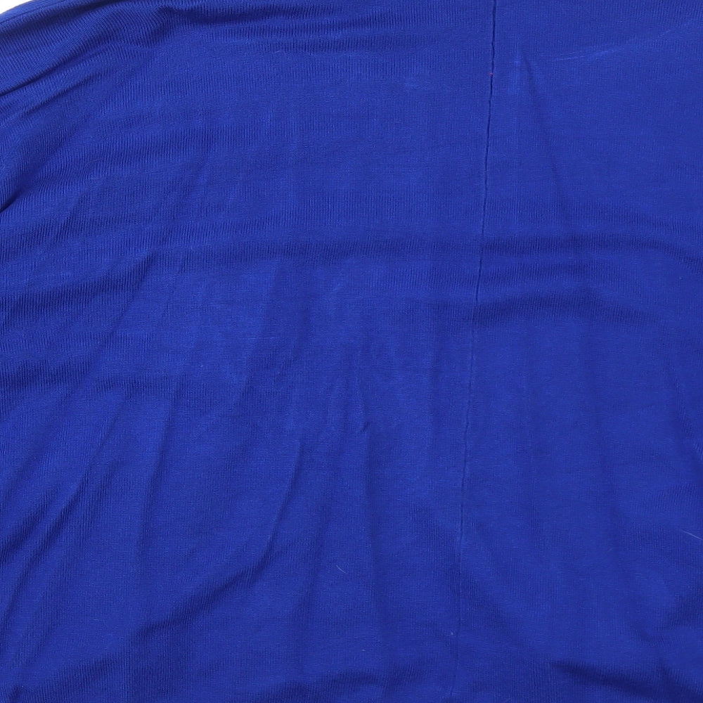 Zara Womens Blue V-Neck Viscose Cardigan Jumper Size S