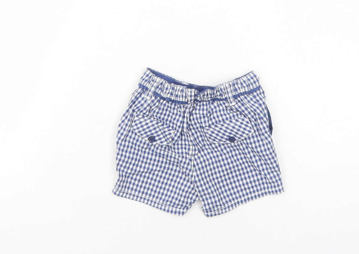 Mini Club Baby Blue Geometric Cotton Cropped Trousers Size 0-3 Months Button