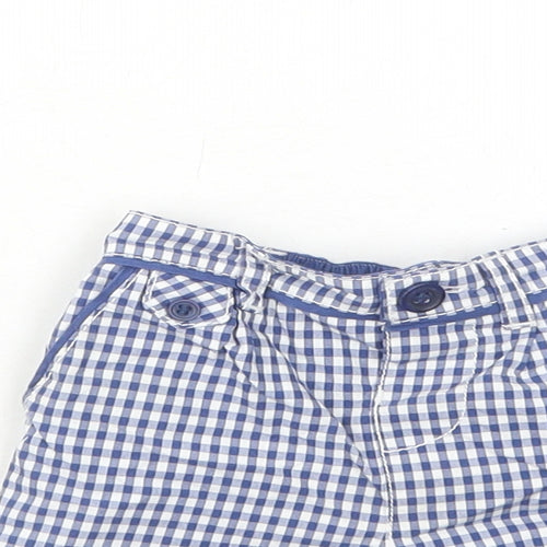 Mini Club Baby Blue Geometric Cotton Cropped Trousers Size 0-3 Months Button
