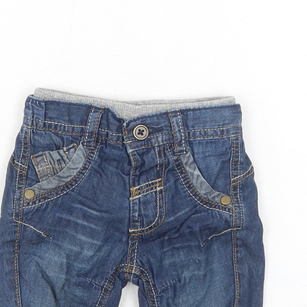 George Boys Blue Cotton Capri Jeans Size Newborn Button