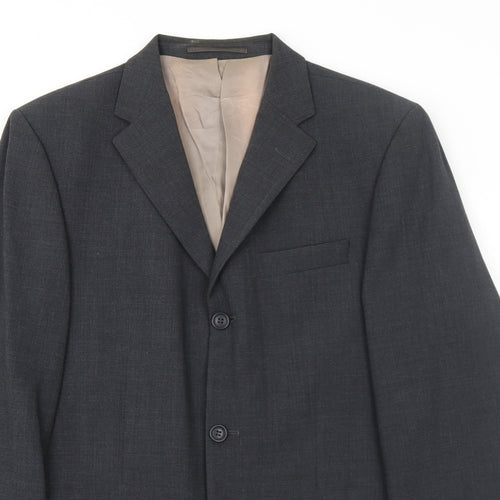 Milan Mens Grey Polyester Jacket Suit Jacket Size 40 Regular