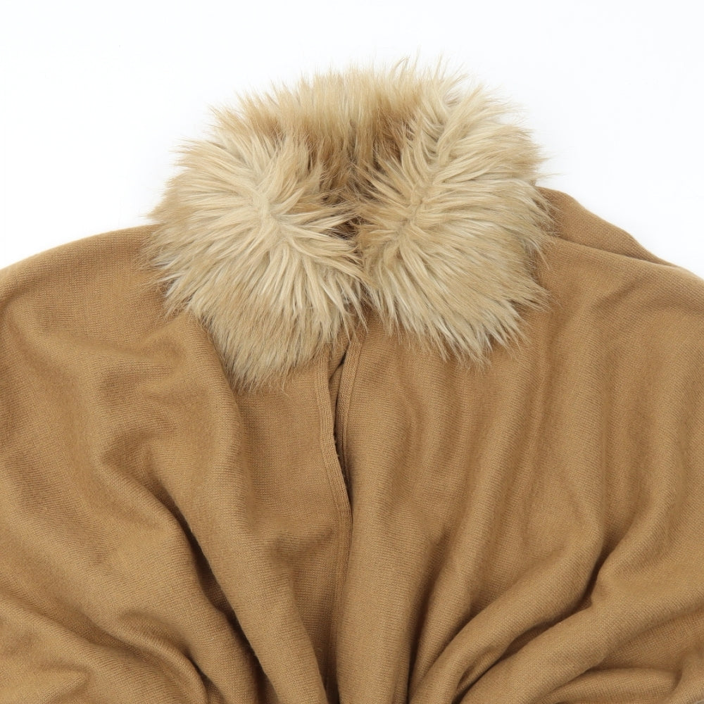 Preworn Womens Brown Jacket Poncho One Size Button