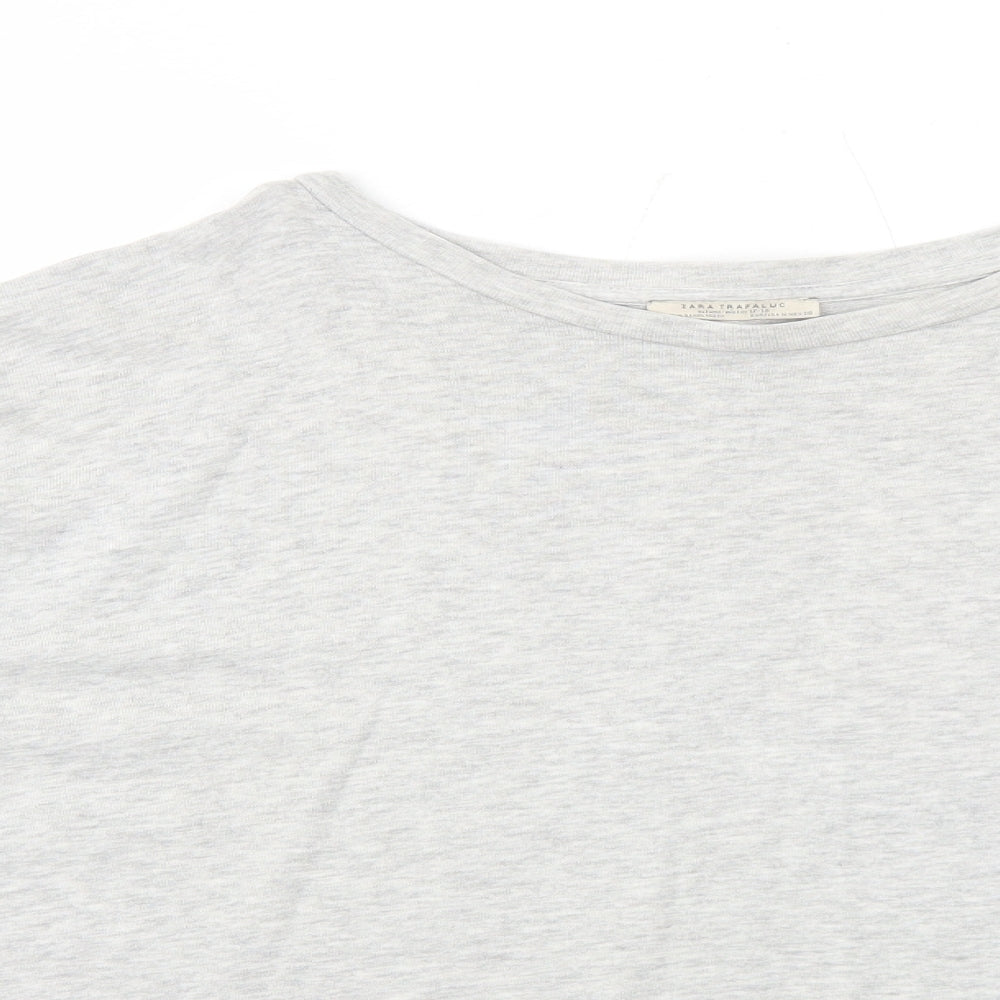 Zara Womens Grey Cotton Pullover Sweatshirt Size M Pullover