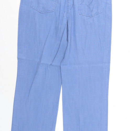 First Avenue Womens Blue Lyocell Trousers Size 16 Regular Zip