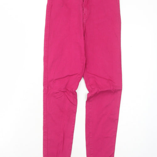 Bershka Womens Pink Cotton Skinny Jeans Size 10 Regular Zip