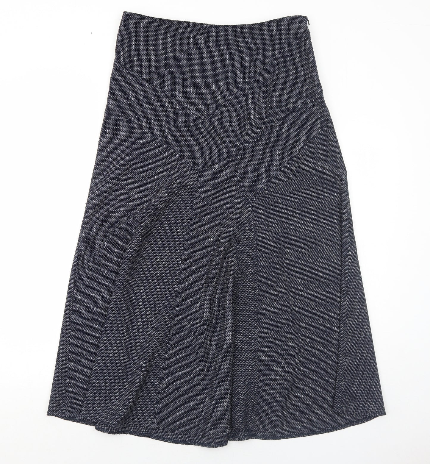 Preworn Womens Blue Polyester Swing Skirt Size 14 Zip