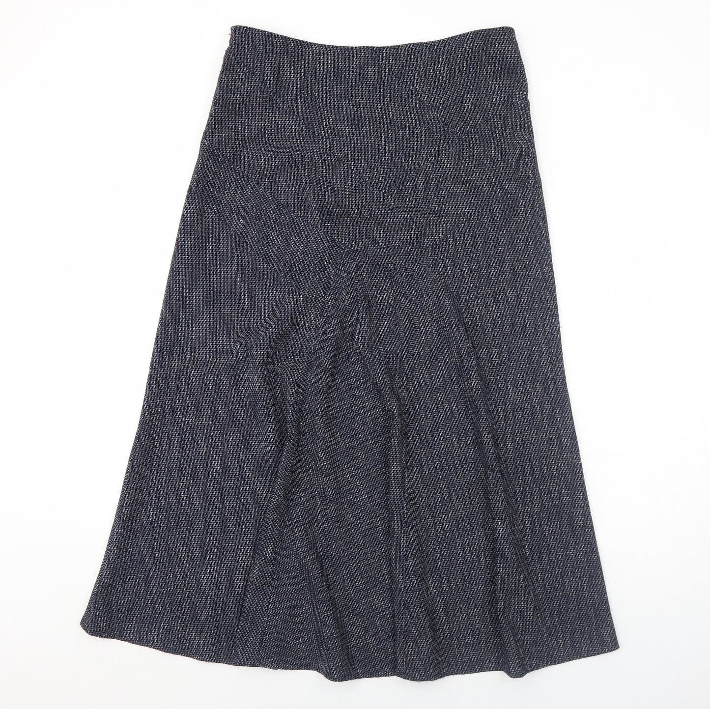 Preworn Womens Blue Polyester Swing Skirt Size 14 Zip