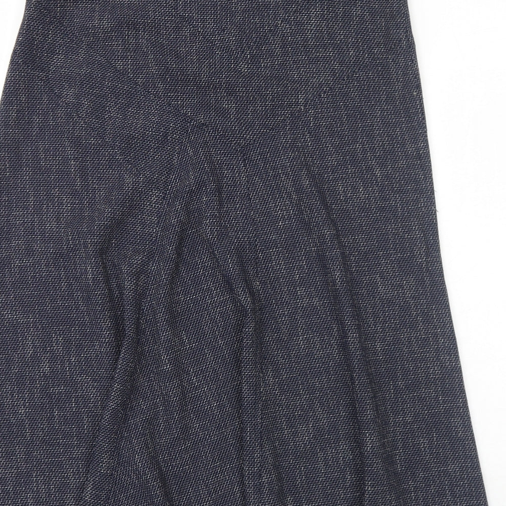 Preworn Womens Blue Polyester Swing Skirt Size 14 Zip