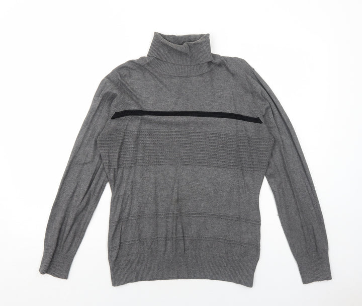 Saloos Womens Grey Roll Neck Viscose Pullover Jumper Size M