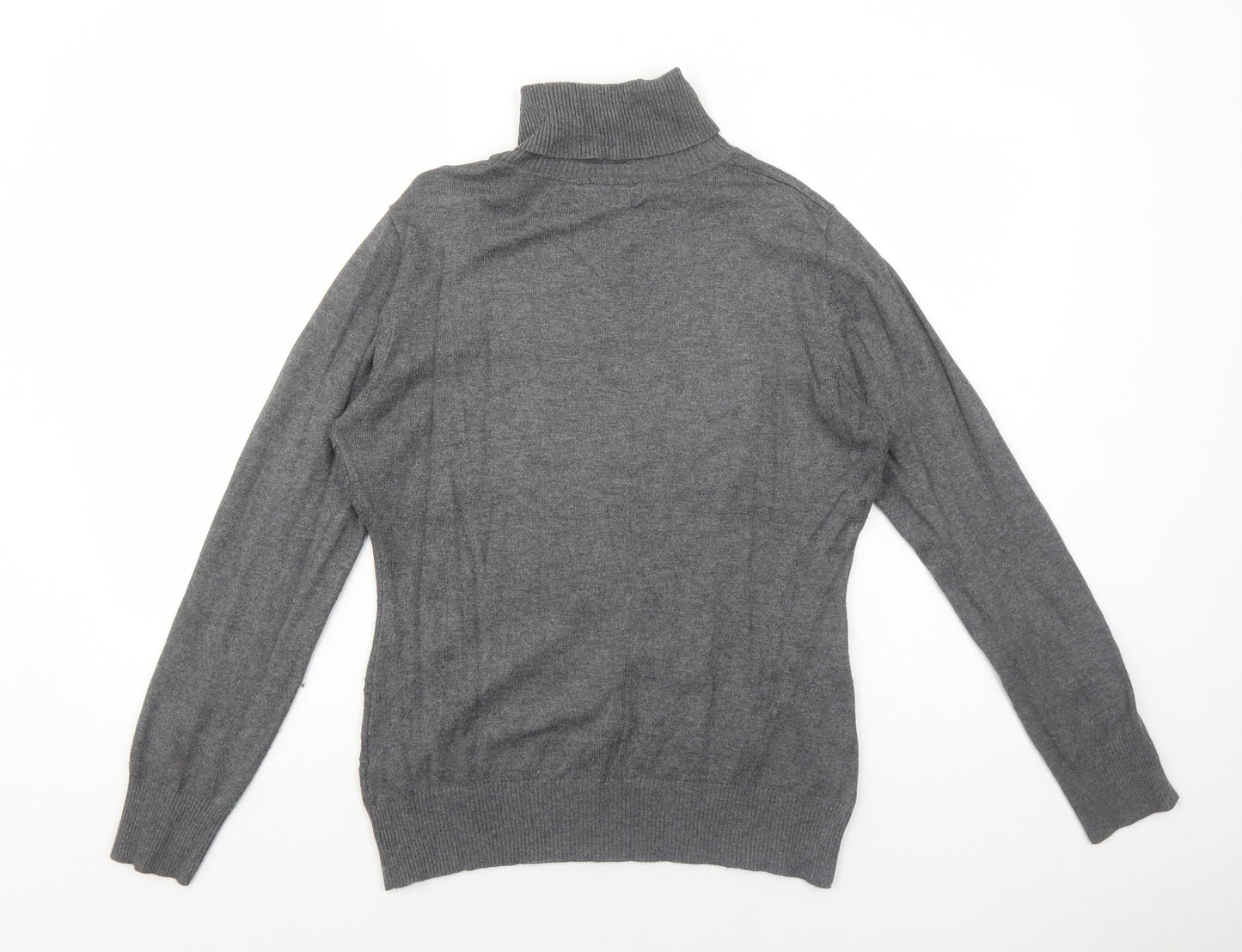 Saloos Womens Grey Roll Neck Viscose Pullover Jumper Size M