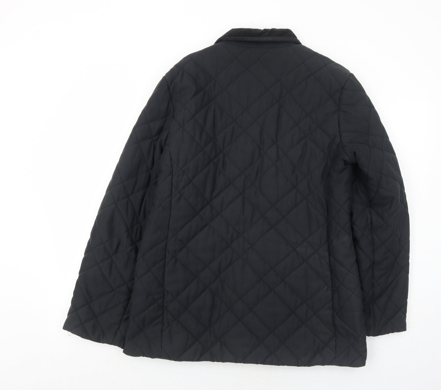 Marks and Spencer Womens Black Quilted Jacket Size 14 Snap