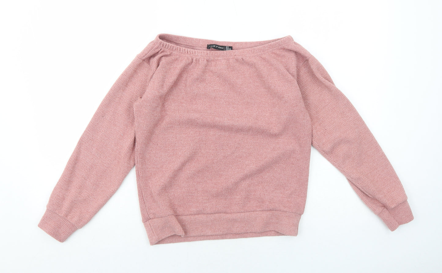 I SAW IT FIRST Womens Pink Polyester Pullover Sweatshirt Size 8 Pullover