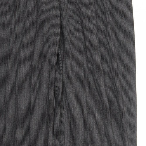 NEXT Womens Grey Striped Polyester Trousers Size 10 Regular Zip