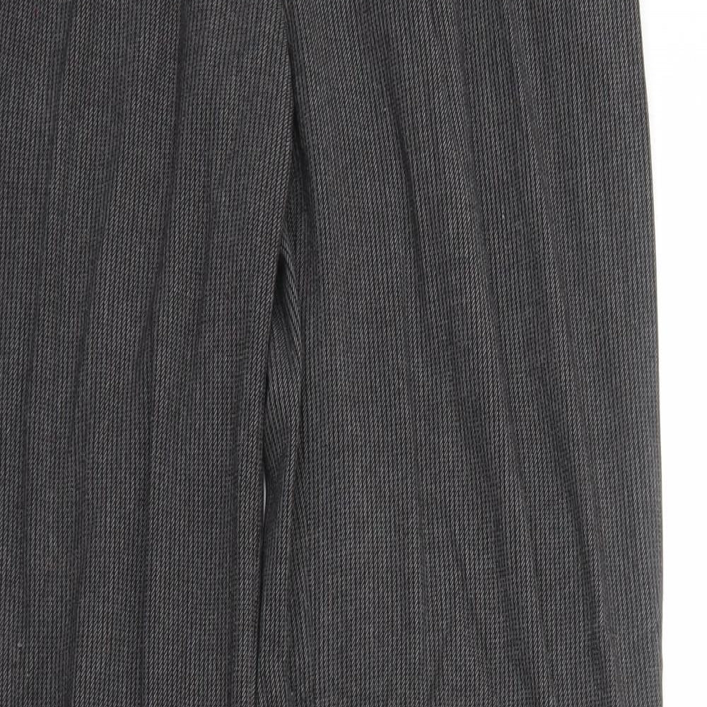 NEXT Womens Grey Striped Polyester Trousers Size 10 Regular Zip