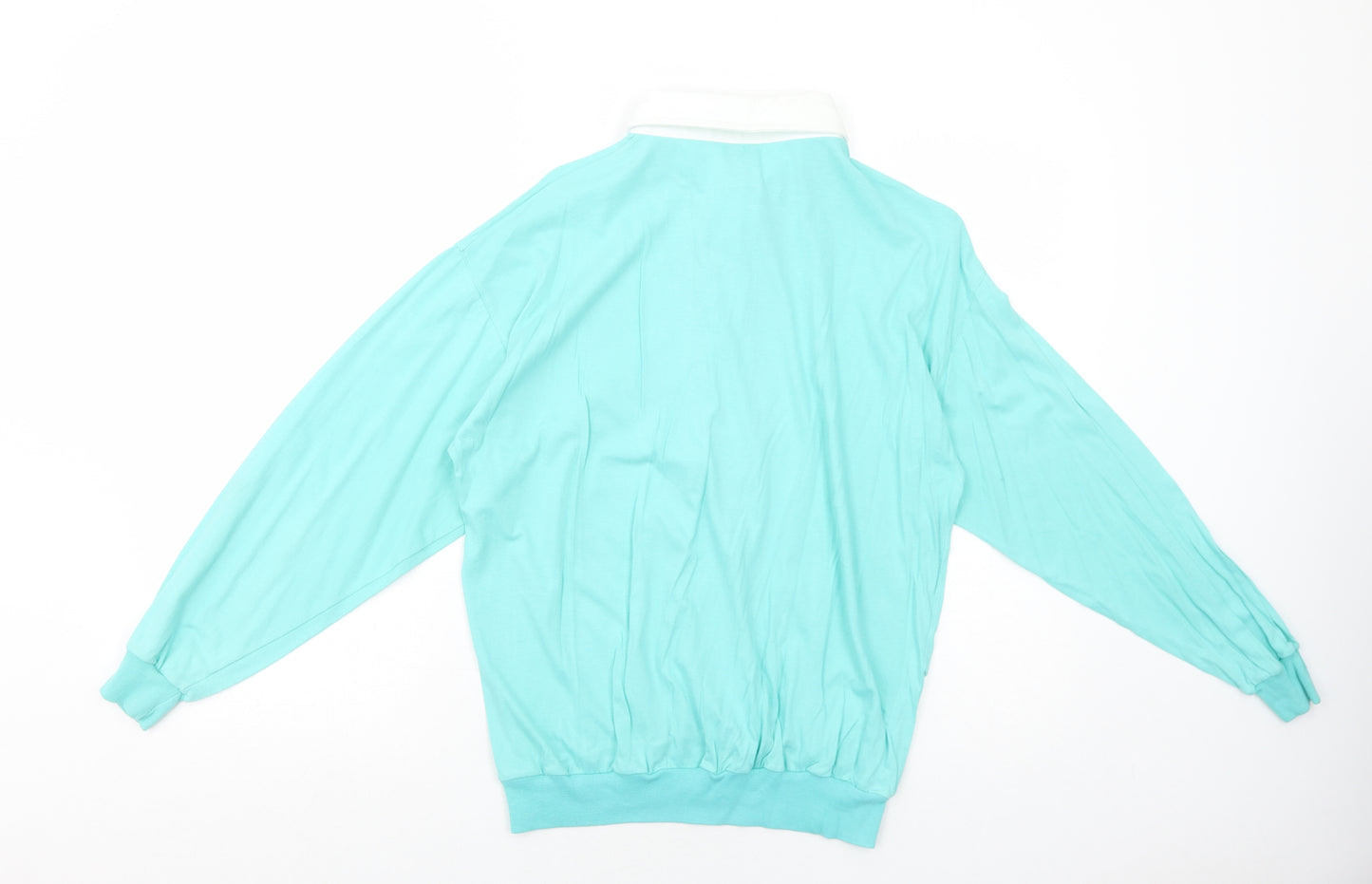 Capsule Womens Blue Cotton Basic T-Shirt Size 14 Collared