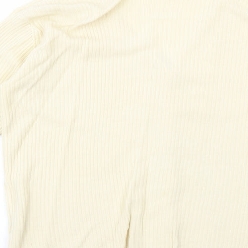 E.B Design Womens Ivory V-Neck Polyacrylate Fibre Cardigan Jumper Size S