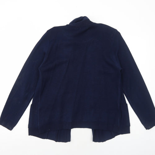 Beaumonde Womens Blue Round Neck Striped Acrylic Cardigan Jumper Size M - Twin Set