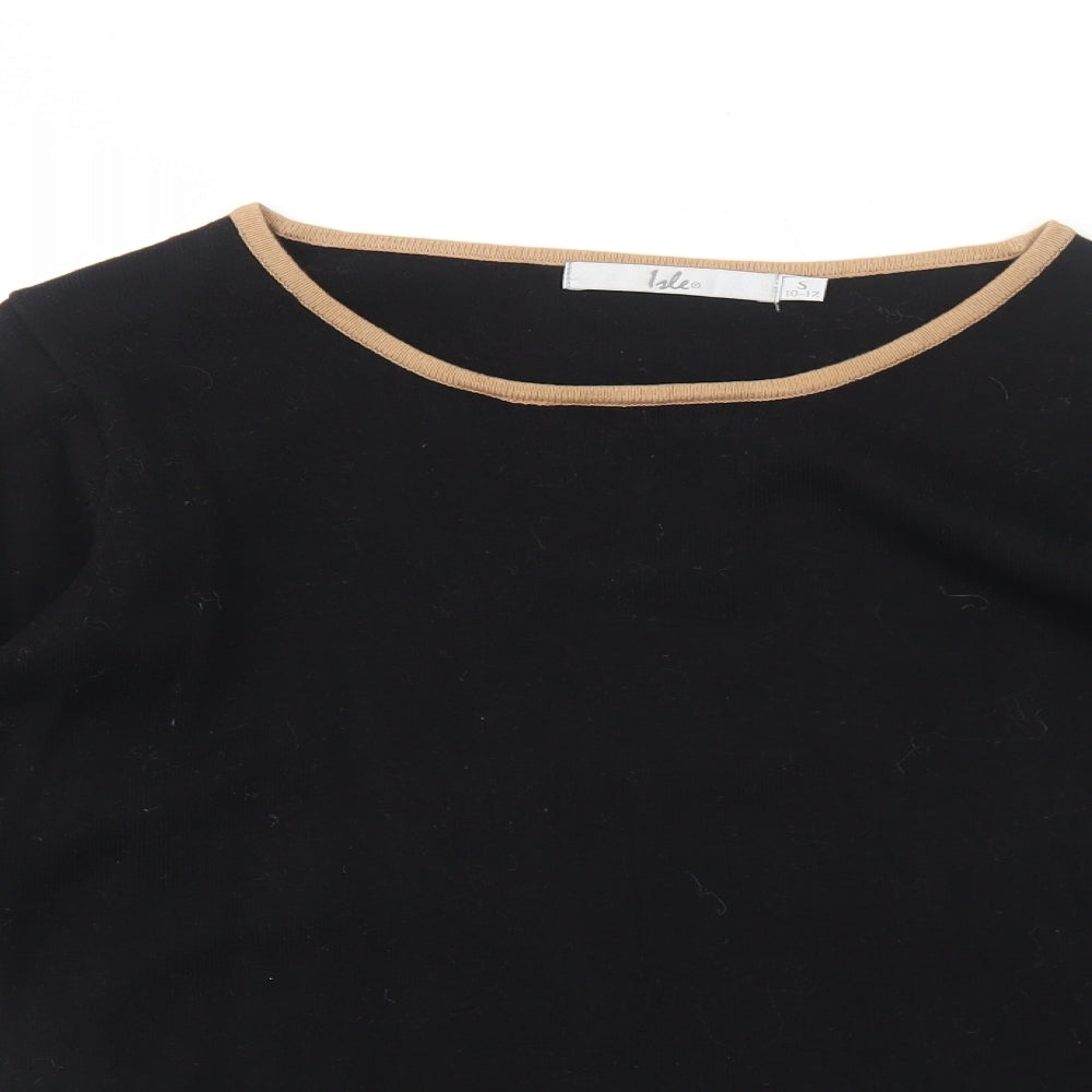 EWM Womens Black Round Neck Cotton Pullover Jumper Size 8 - Size 10-12