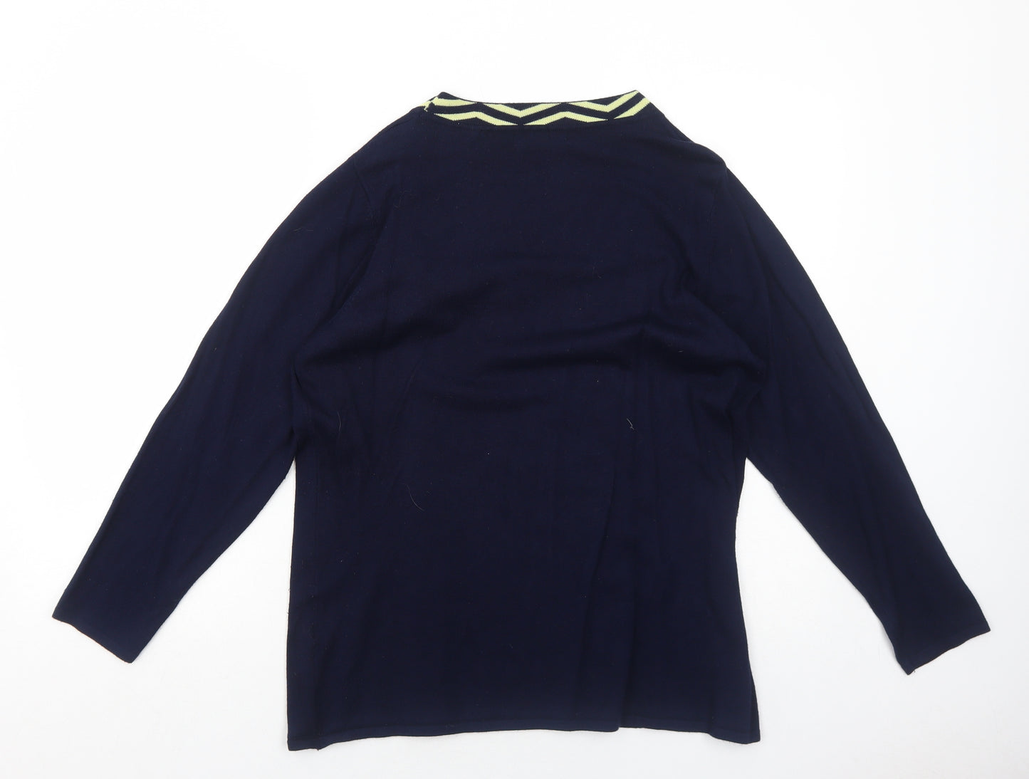 Alexara Womens Blue Scoop Neck Viscose Pullover Jumper Size L