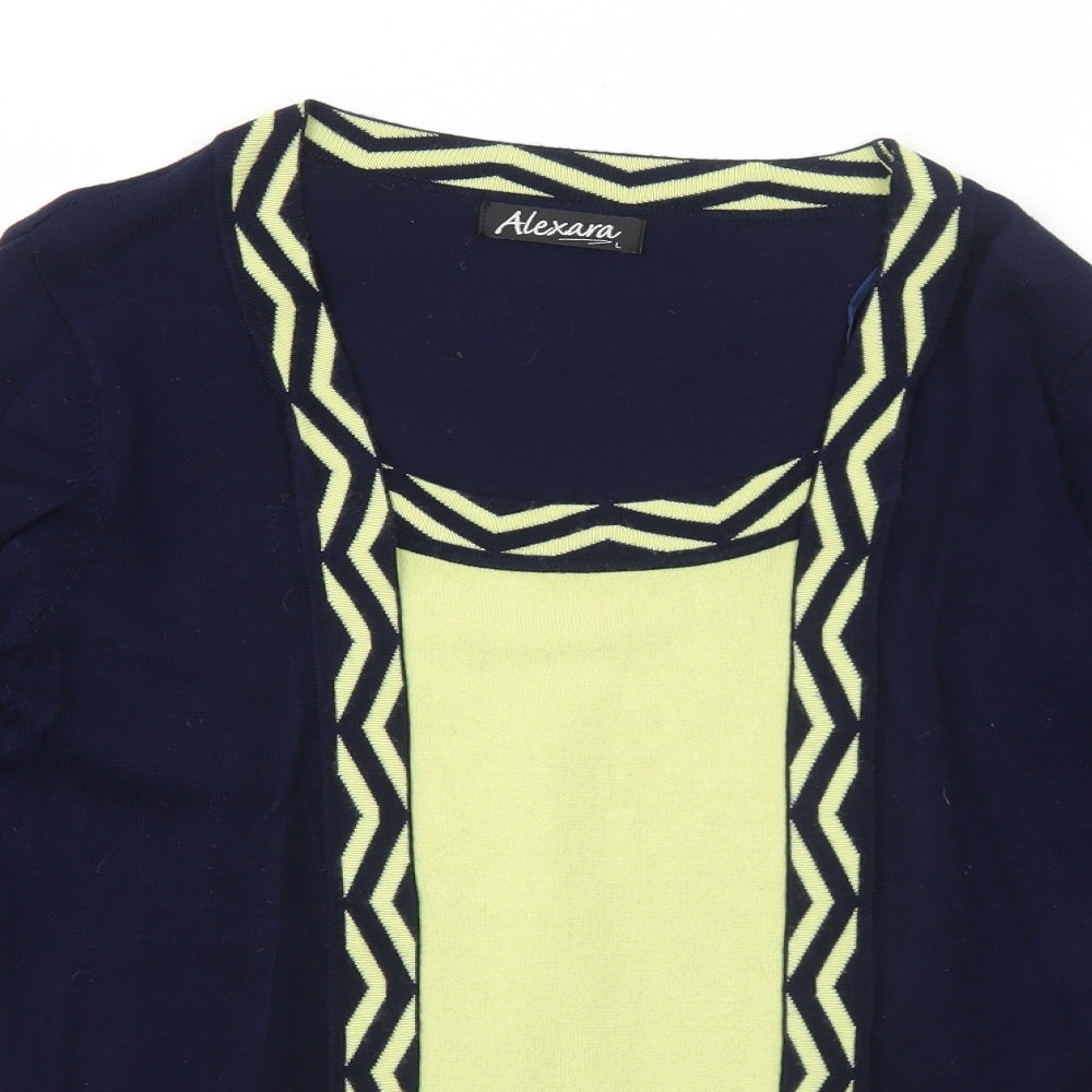 Alexara Womens Blue Scoop Neck Viscose Pullover Jumper Size L