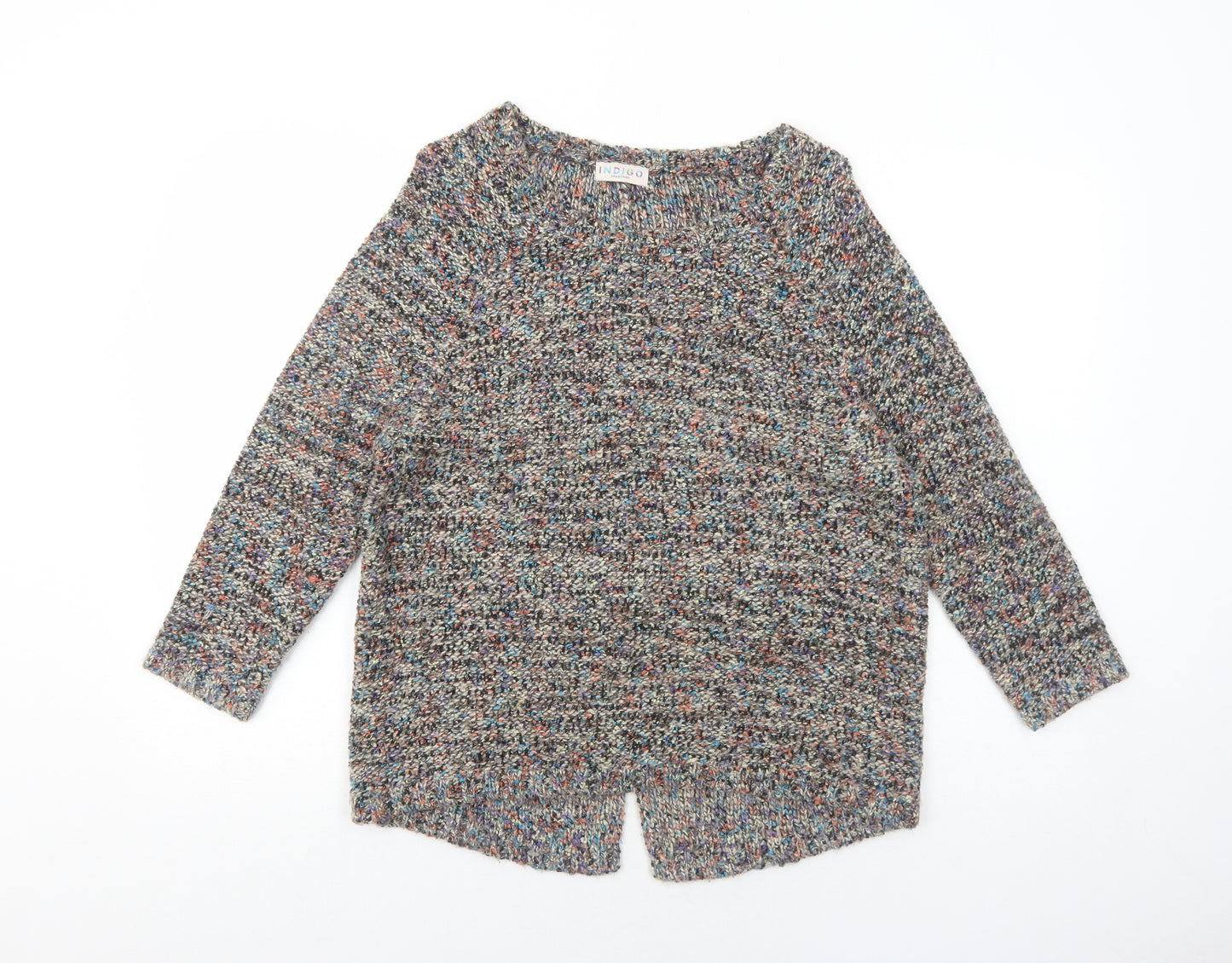 Marks and Spencer Womens Multicoloured Round Neck Acrylic Pullover Jumper Size 12