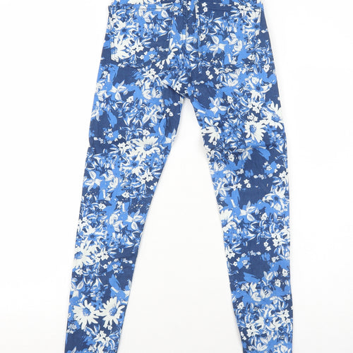 Emma C Denim Womens Blue Floral Cotton Skinny Jeans Size 4 Regular Zip