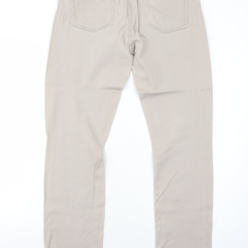 ESMARA Womens Beige Cotton Straight Jeans Size 16 Regular Zip