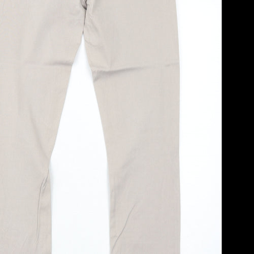 ESMARA Womens Beige Cotton Straight Jeans Size 16 Regular Zip