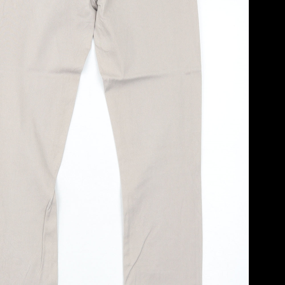 ESMARA Womens Beige Cotton Straight Jeans Size 16 Regular Zip