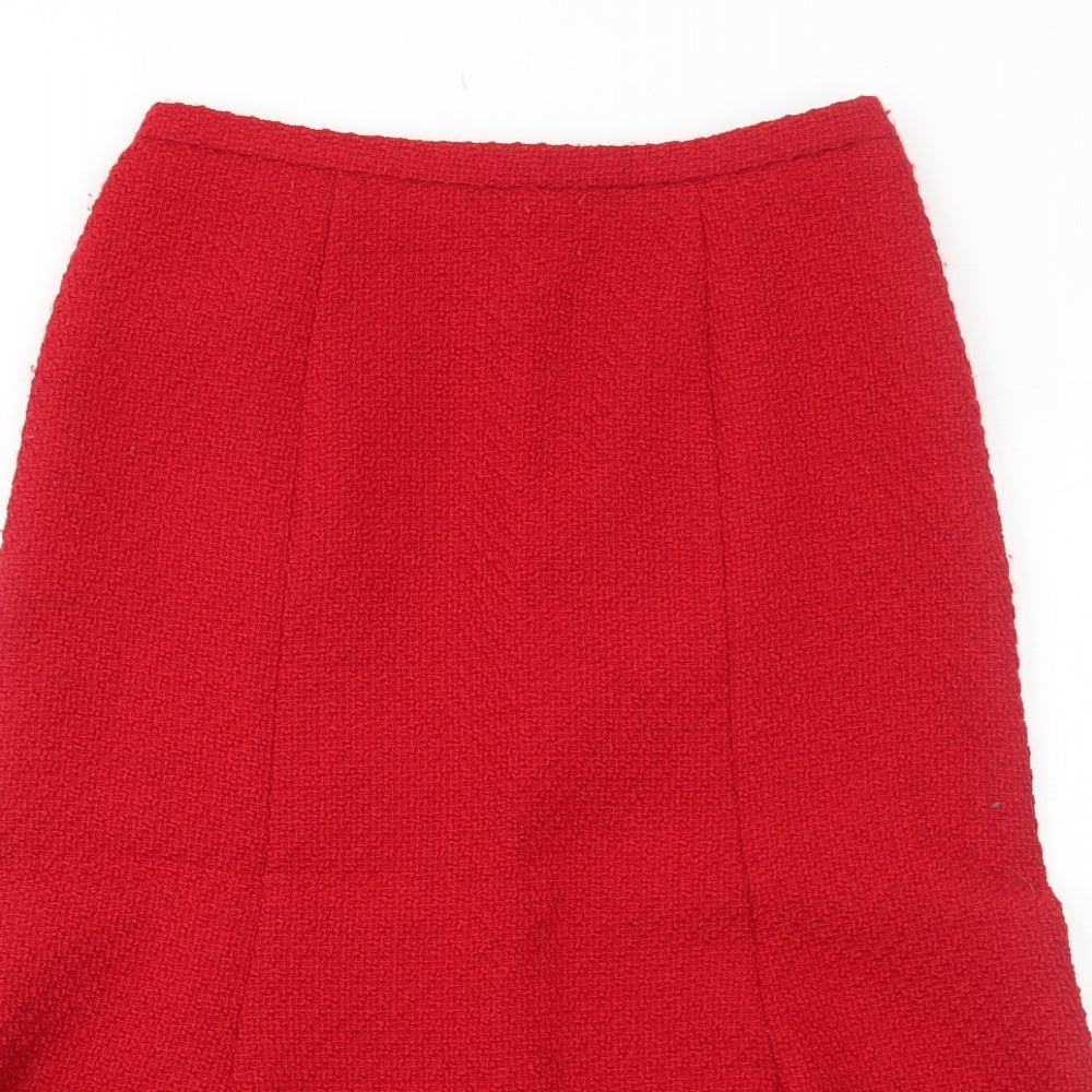 Eastex Womens Red Polyester Swing Skirt Size 10 Zip