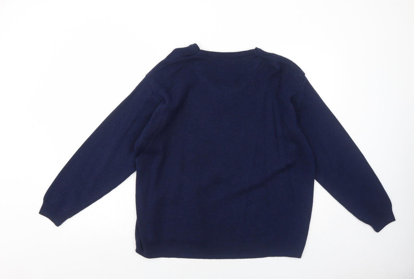 Selective Womens Blue Round Neck Wool Pullover Jumper Size 16
